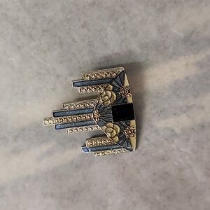 Vintage French Pierre Bex Geometric Enameled Brooch